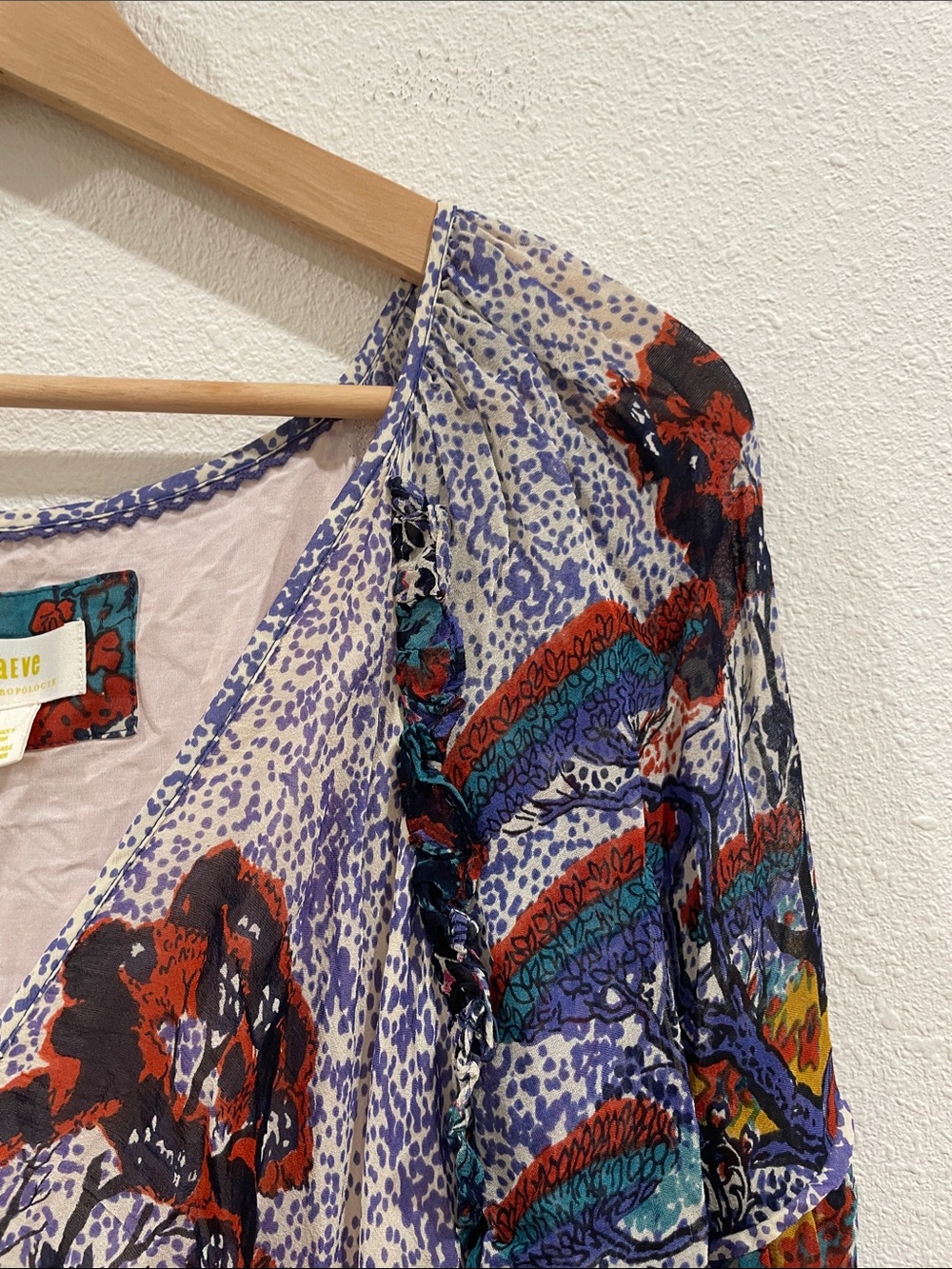 Anthropologie Maeve Annabella Floral Paisley Boho Colorful Maxi Dress 10 Boho - Picture 8 of 16
